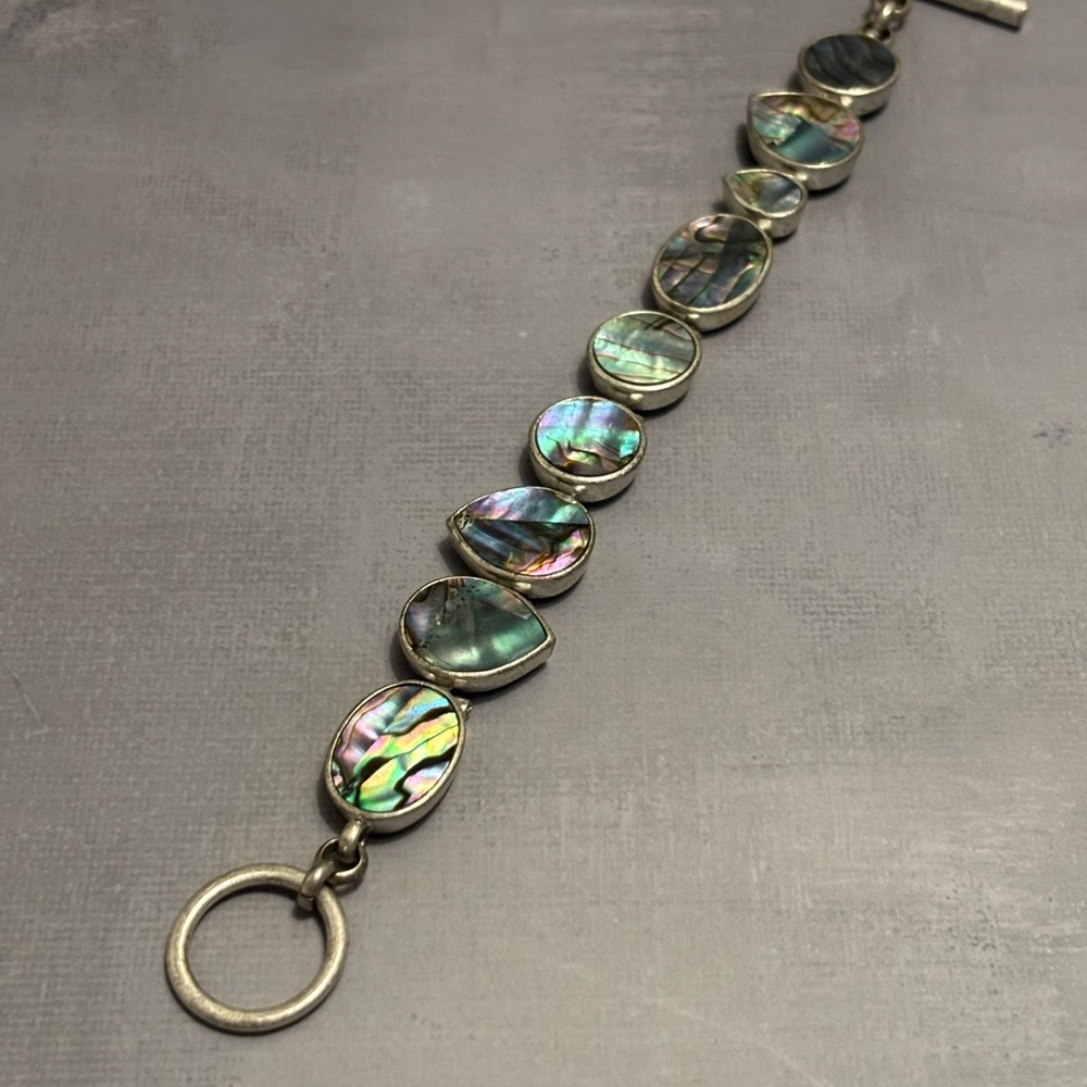 Kenneth Cole Ny Abalone Shell Toggle Bracelet 7” - image 6